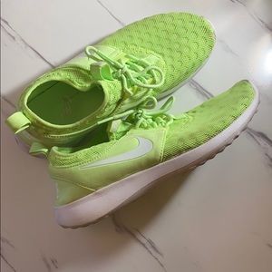 Lime green Nike sneakers